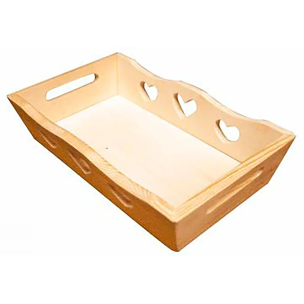 Plateau 3 cœurs bois 22x13cm