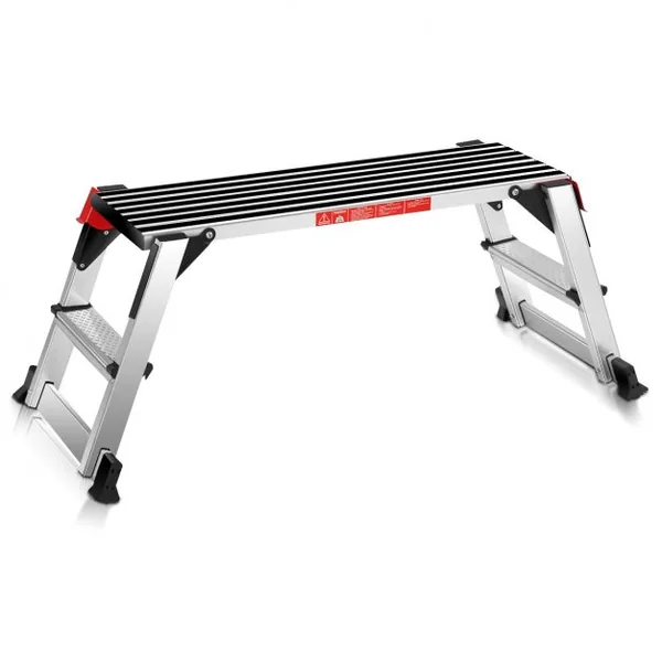 Plateforme de Travail Pliable Sécurisée pour Travaux Surface Antidérapante Capacité 150kg en Aluminium 126x30x49,5cm