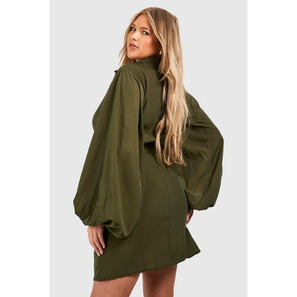 Plus Robe Portefeuille à Manches Blouson