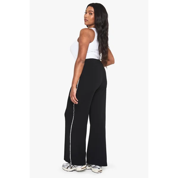Plus Scuba Crepe Contrast Straight Leg Trouser