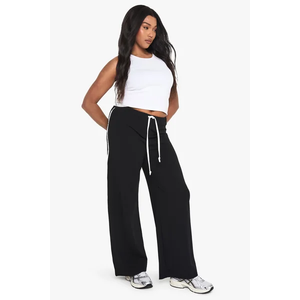 Plus Scuba Crepe Contrast Straight Leg Trouser
