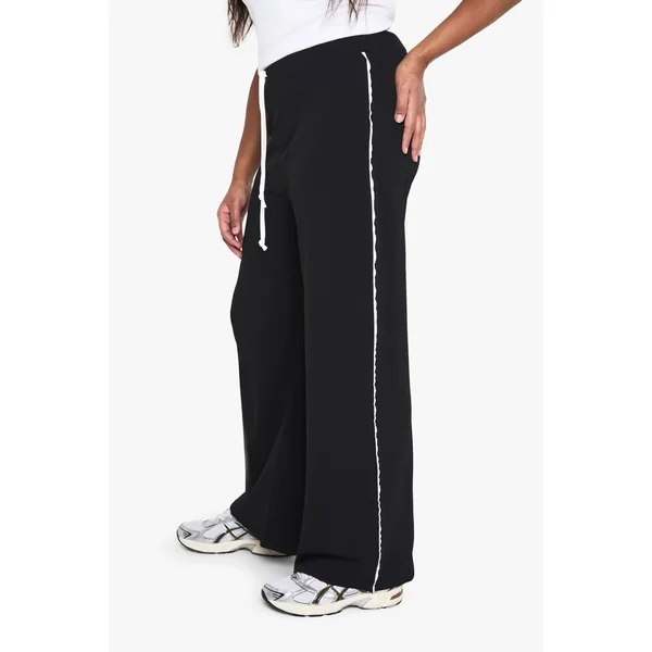 Plus Scuba Crepe Contrast Straight Leg Trouser