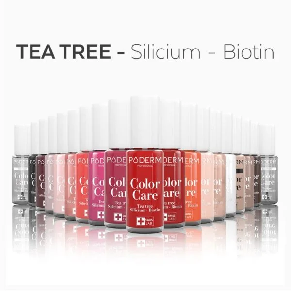 PODERM PROFESSIONAL Color Care Rouge Noir 8ml - Vernis à Ongles Tea Tree