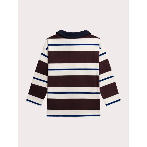 Polo manches longues rayé marron - Soins Bébé Naturels & Produits Maman Après Naissance