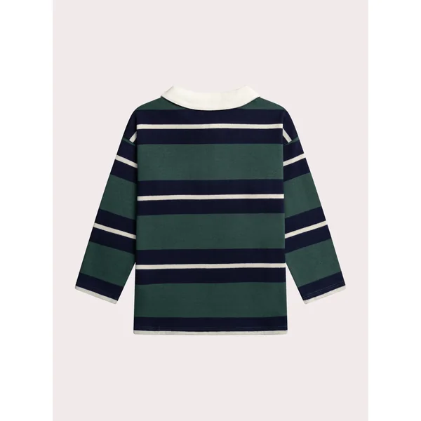 Polo manches longues rayé vert - Soins Bébé Naturels & Produits Maman Après Naissance
