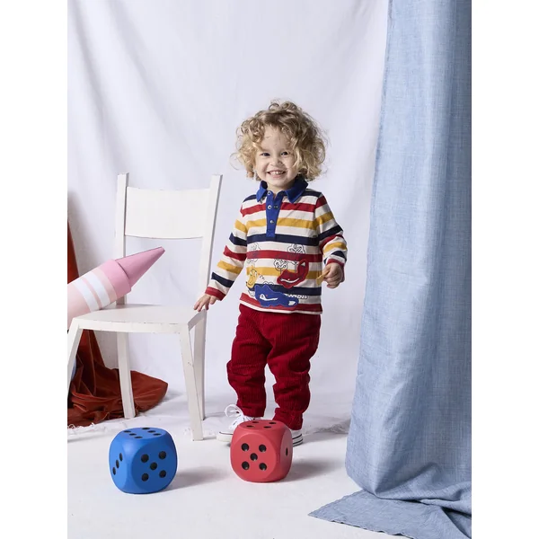 Polo rayé à animation renard pour bébé garçon - Soins Bébé Naturels & Produits Maman Après Naissance