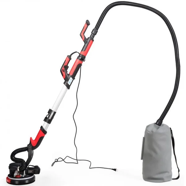 Ponceuse pour Cloison Sèche Electrique 750w Manche Télescopique 123-175cm 6 Papiers de Verre de Ø 225 mm Accessoires