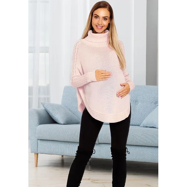 Poncho court de grossesse - Rose/Beige/Gris foncé