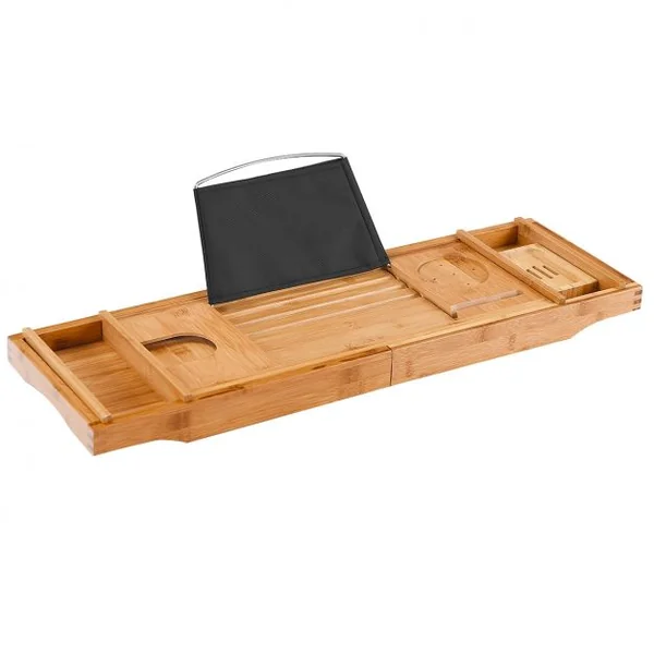 Pont de Baignoire Extensible Plateau Baignoire en Bambou 75 - 108,5 x 23 x 5cm