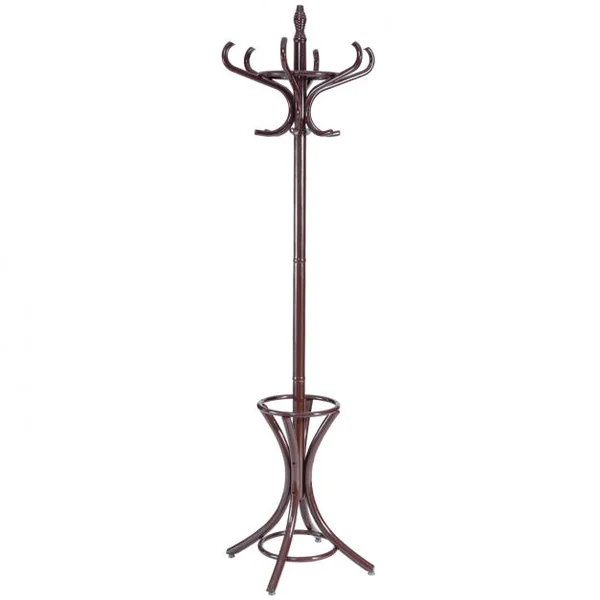 Porte Manteau sur Pieds avec 12 Crochets en Bois Massif pour Manteaux Chapeaux Parapluie 51 x 51 x 184 CM, 4 Couleurs au choix