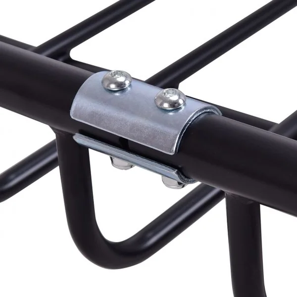 Porte-bagages en Métal pour Véhicule Haute Résistance en Acier Antirouille 120x98x16,5cm Capacité de Charge 110kg Pour Camping Barbecue Noir