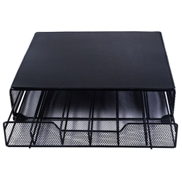 Porte-capsules de café Présentoir à tiroir pour 36 capsules de café Tiroir pour capsule à café, 32.5x32x7.5cm, Noir