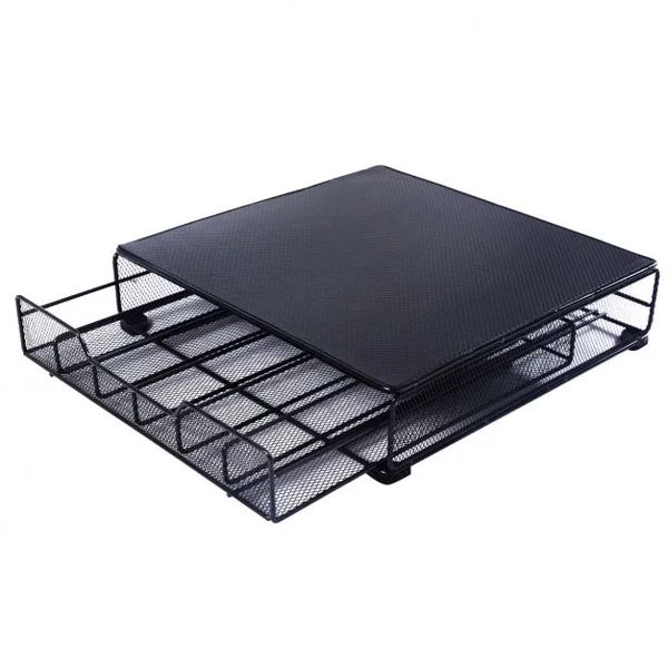 Porte-capsules de café Présentoir à tiroir pour 36 capsules de café Tiroir pour capsule à café, 32.5x32x7.5cm, Noir