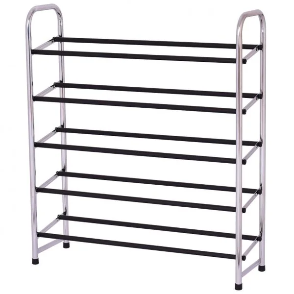 Porte-chaussure en Acier 5 niveaux Etagère à chaussures en métal Support porte-chaussure, 73x23x84 cm, Couloir, Placard