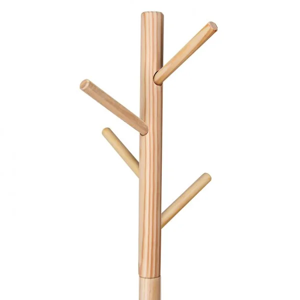 Porte-Manteau en Bois avec 4 Crochets Porte-manteaux pour Ranger Vestes Manteaux Chapeaux avec étagère 40x40x161,5CM