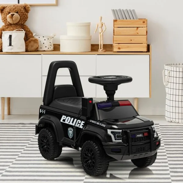 Porteur Enfant avec Klaxon Coffre à Jouets sous Siège Mégaphone Voyant Effets Sonores pour 18 Mois-3 Ans