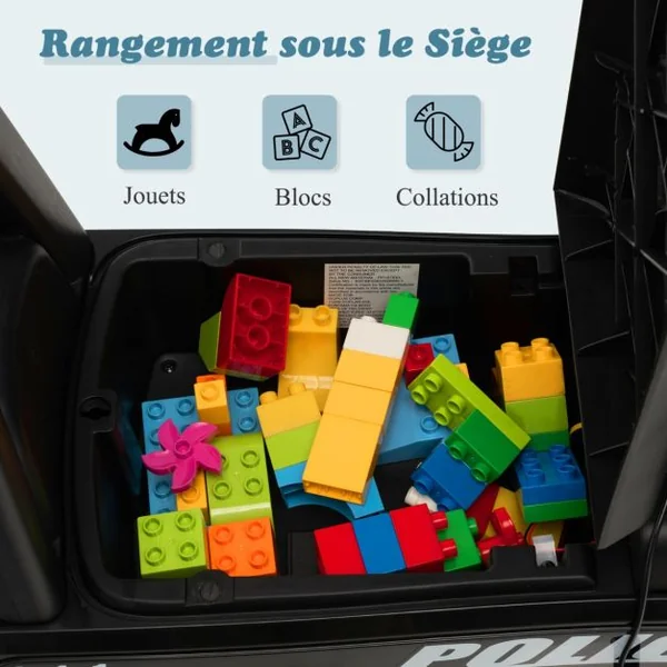 Porteur Enfant avec Klaxon Coffre à Jouets sous Siège Mégaphone Voyant Effets Sonores pour 18 Mois-3 Ans