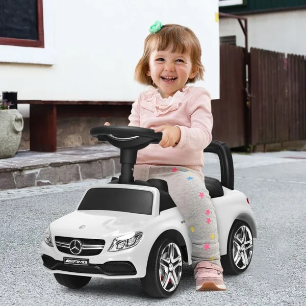 Porteur pour Enfants 12-36 Mois avec Klaxon Musique Rangement sous le Siège Blanc