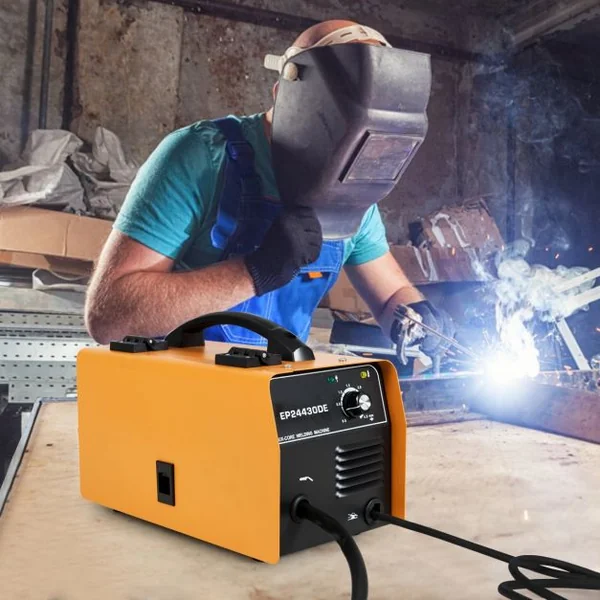 Poste à Souder Mig 130 Machine de Soudage 30-120a 220-240v 50hz avec Accessoires en Fer 345x185x25cm Orange