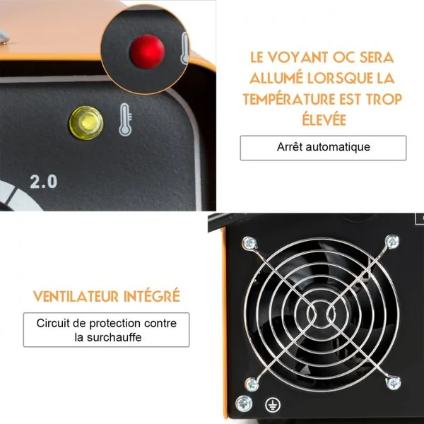 Poste à Souder Mig 130 Machine de Soudage 30-120a 220-240v 50hz avec Accessoires en Fer 345x185x25cm Orange