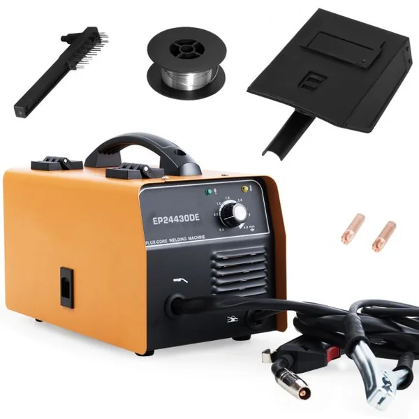 Poste à Souder Mig 130 Machine de Soudage 30-120a 220-240v 50hz avec Accessoires en Fer 345x185x25cm Orange