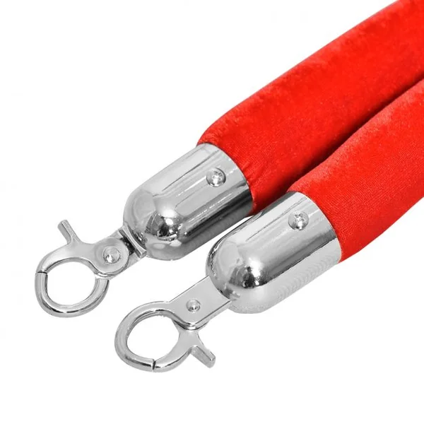 Poteaux de Guidage en Acier Inoxydable Barrière de Passage avec 2 Cordes pour Centres Commerciaux Hôtel Cinéma Argent