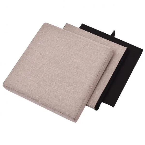Pouf Repose-pieds Tabouret Siège d’appoint Coffre de rangement 54L en Tissu Oxford et bois Pliable 38x38x38cm Beige