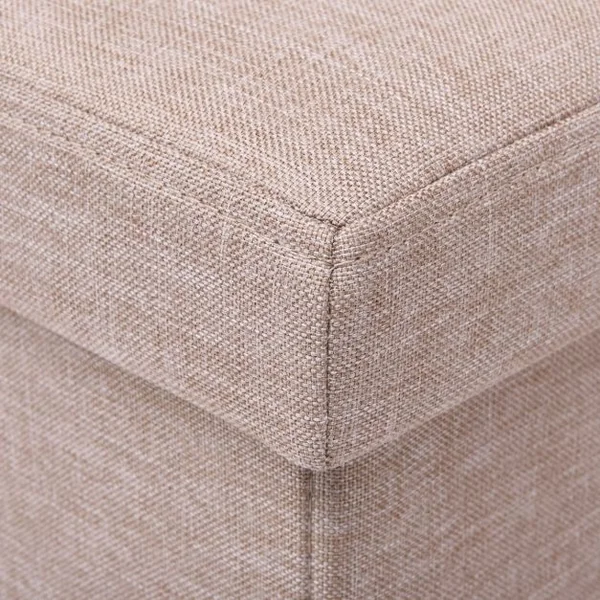 Pouf Repose-pieds Tabouret Siège d’appoint Coffre de rangement 54L en Tissu Oxford et bois Pliable 38x38x38cm Beige