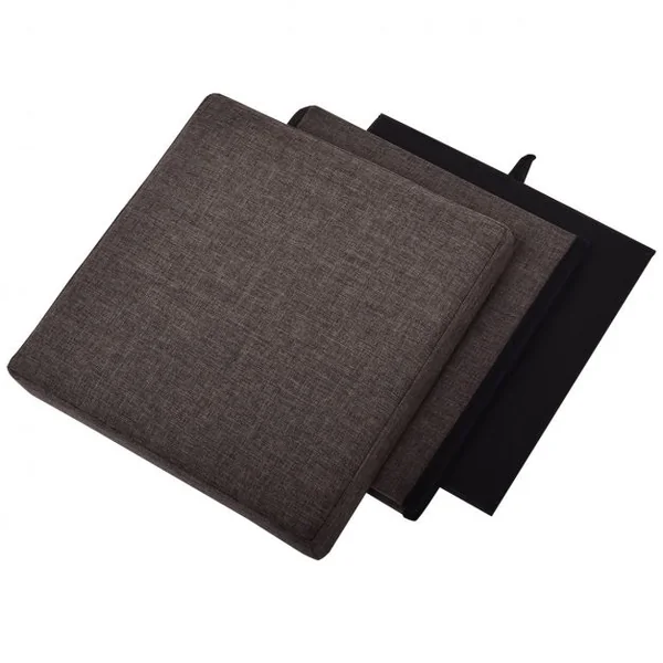 Pouf Repose-pieds Tabouret Siège d’appoint Coffre de rangement 54L en Tissu Oxford et bois Pliable 38x38x38cm Brun