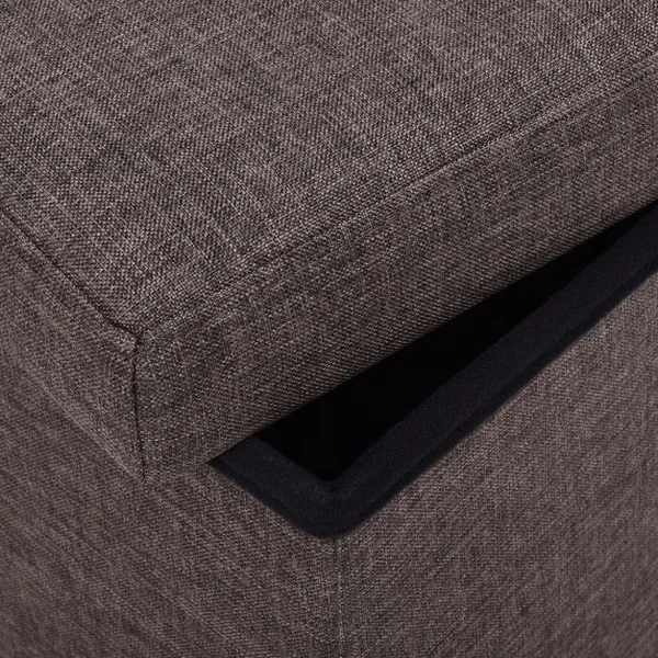 Pouf Repose-pieds Tabouret Siège d’appoint Coffre de rangement 54L en Tissu Oxford et bois Pliable 38x38x38cm Brun