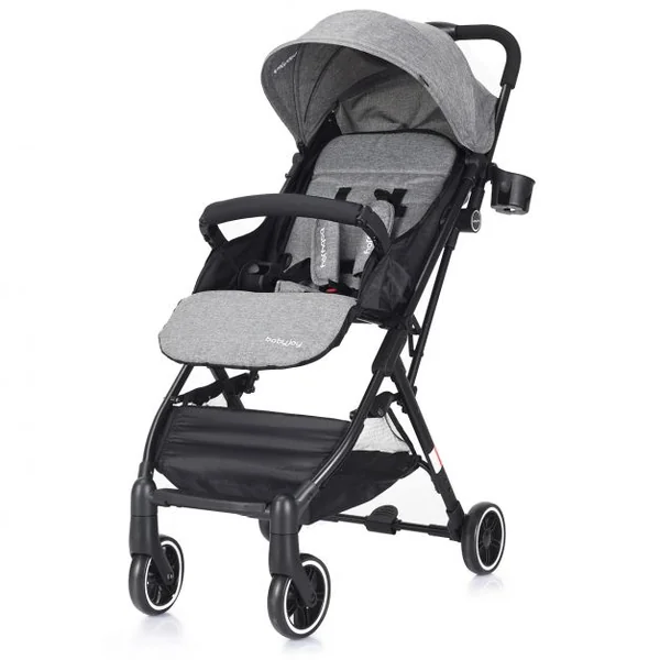 Poussette bébé enfant 2 en 1 avec la Ceinture de sécurité 5 Points Pliable Ultra compacte, 81x47,5x104cm, Gris