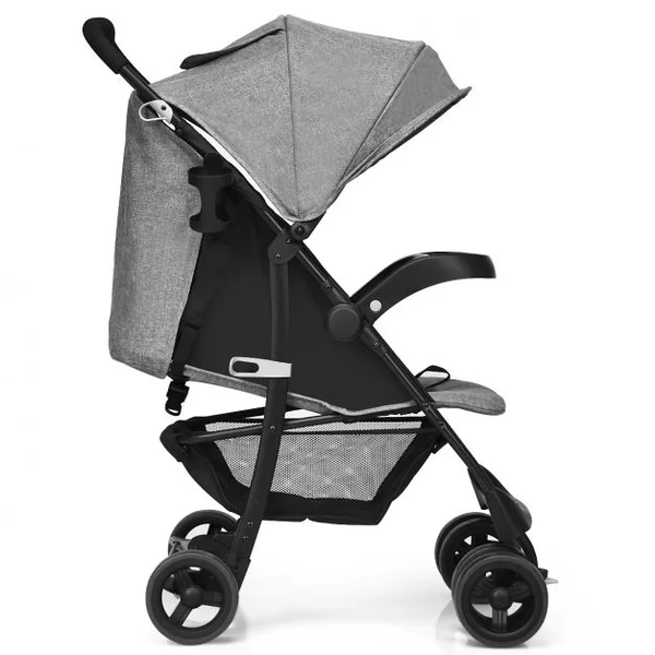 Poussette Pliable pour Bébé de 6-36 Mois avec Pare-soleil Angle de Dossier Réglable Capacité 15 Kg 76x50x107cm Gris