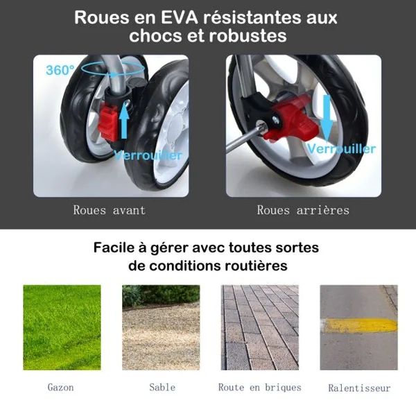 Poussette pour Animaux Pliante 4 Roues avec Fenêtres en Filet Porte-gobelet et Panier de Rangement pour Chat et Chien Bleu