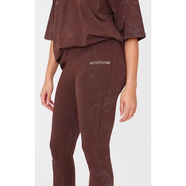 Prettylittlething Pantalon Évasé Taille Haute Imprimé Effet Délavé