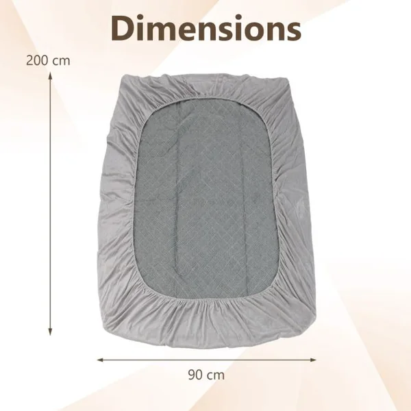 Protège-Matelas Twin/Queen/King Surmatelas en Velours avec Poche Profonde Housse de Matelas avec Rembourrage en Éponge Gris