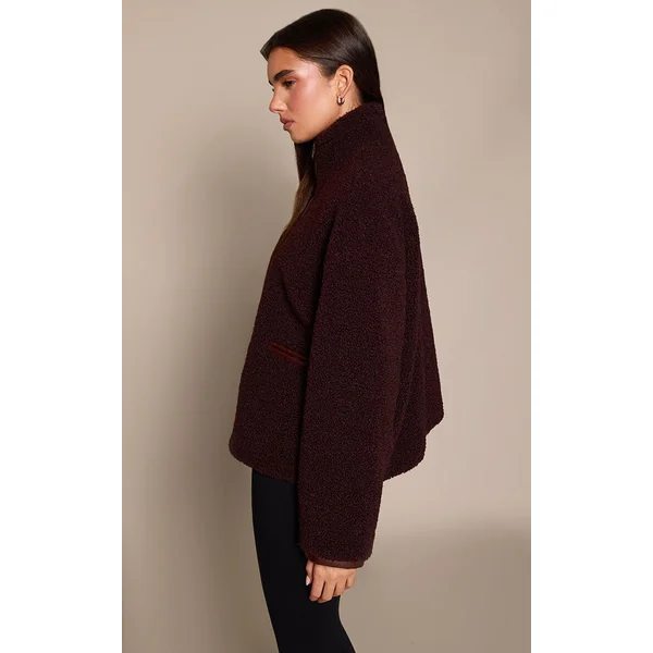 Prune Chocolat Polaire Demi-zip