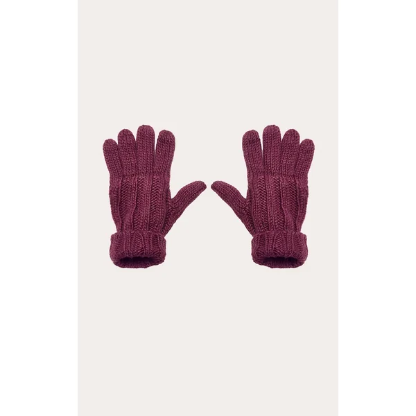Prune Gants En Maille Épaisse