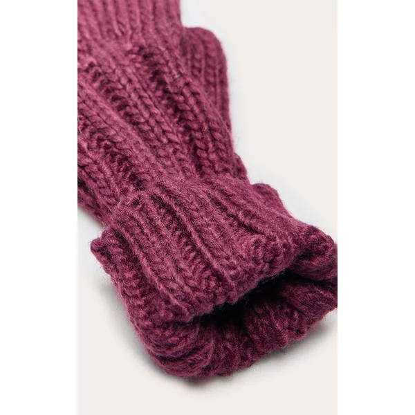 Prune Gants En Maille Épaisse