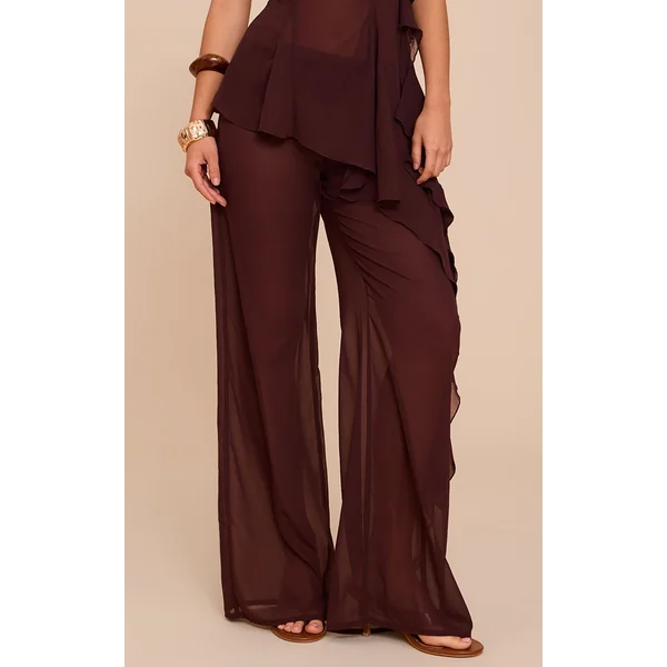 Prune Pantalon Droit En Mousseline