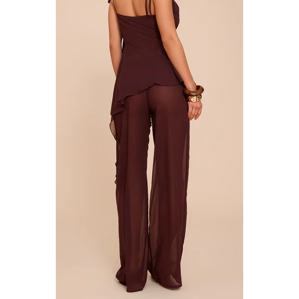 Prune Pantalon Droit En Mousseline