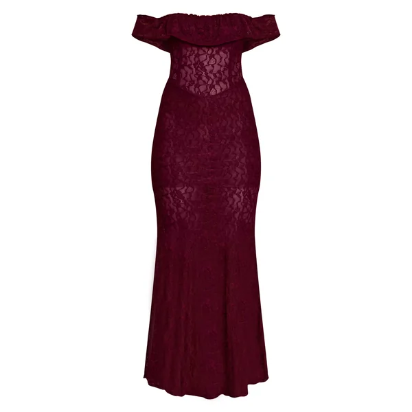 Prune Robe Longue En Dentelle Bandeau Avec Détail Corset