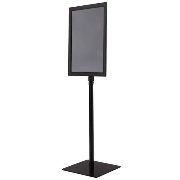 Présentoir sur Pied Porte Affiche A3 sur Pied Hauteur et Angle Réglable 78,5-123 cm en Acier Inoxydable Noir