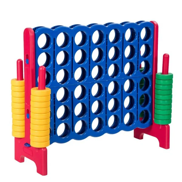 Puissance 4 Géant pour Enfants et Adultes avec 42 Jetons Circulaires Majorité en couleur Bleu/Rouge/Vert