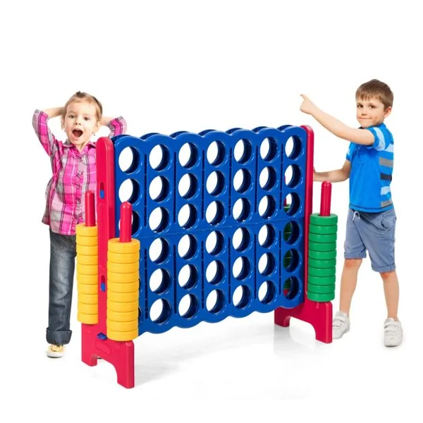 Puissance 4 Géant pour Enfants et Adultes avec 42 Jetons Circulaires Majorité en couleur Bleu/Rouge/Vert