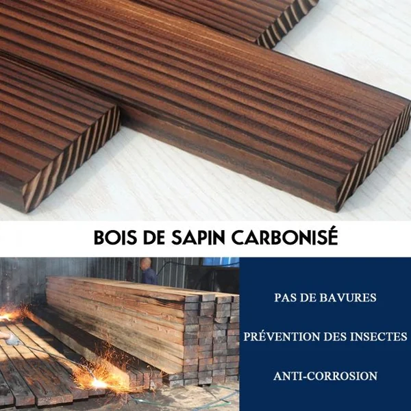 Puit Décoration de Jardin 2 Etages Fontaine en Cascade de Cour avec Pompe Ecoulement d’Eau Ajustable en Bois de Sapin