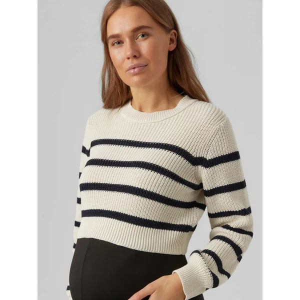 Pull court de grossesse en grosses mailles - Reste S et L
