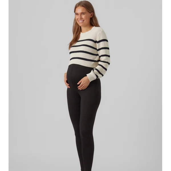 Pull court de grossesse en grosses mailles - Reste S et L
