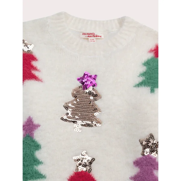 Pull de Noël animation sapins - Soins Bébé Naturels & Produits Maman Après Naissance