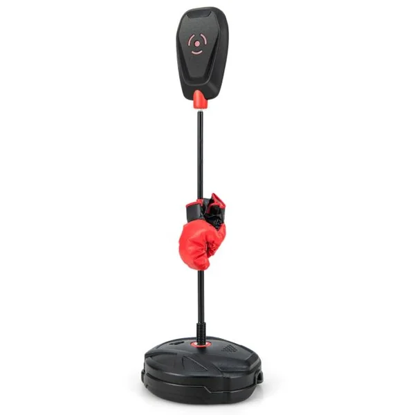 Punching Ball Enfants sur Pied Réglable en Hauteur 95-126 cm Sac de Frappe Boxe avec Gants et Base Remplissable Rebond Rapide pour 5 Ans+