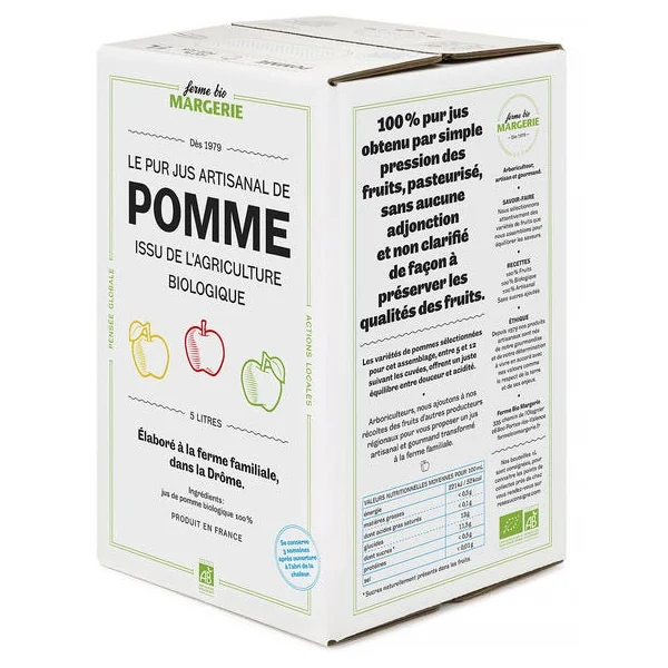 Pur jus artisanal de pomme 5L